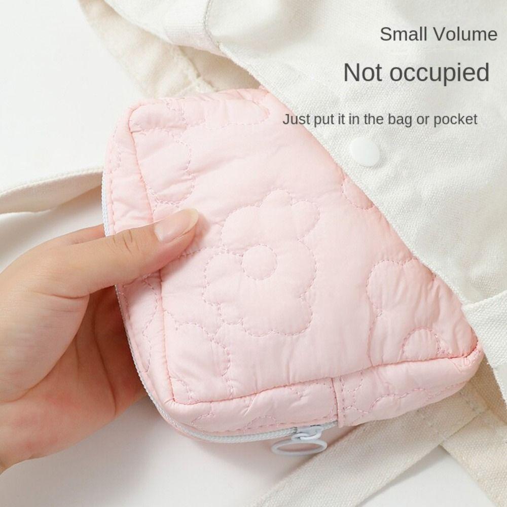 Polyester Cotton Period Bag Square Sanitary Napkin Storage Pouch Fashion Makeup Bags  Travel