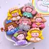 10PCS Kawaii Resin Colorful 3D Cartoon Flower Bow Girl Flat Back Stone Figurines Scrapbook DIY Keychain Decor Accessories