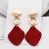 2PCS New Fashion Earrings Ladies Geometric Drop Earrings Punk Metal Earrings Green White Red Jewelry Elegant 3 Colors