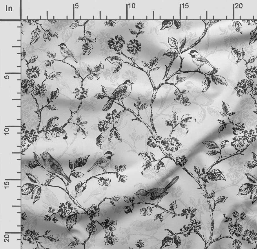 Soimoi Bird & Flowers  Print  Cotton Cambric Quilting Fabric Sold by The Yard 42 Inch Wide Medium Weight Cotton Fabric Sewing  Supplies