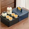 Portable Kung Fu Tea Set, High-end Storage Gift Box, Light Luxury Ru Kiln Car Express Cup Travel Set