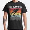 Plus Size S-3XL Vintage Ski Jumping Mountains Retro Sports Printed T-shirt Men's Tops Fashion Clothes Tees
