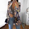 Women's Casual Fashion Print Lapel Long Sleeve Slim Fit Small Button Jacket