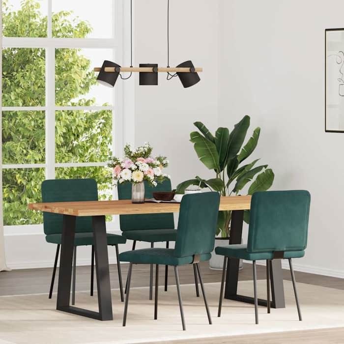 VidaXL Dining Chairs Set of 4 Dark Green Velvet 3315235