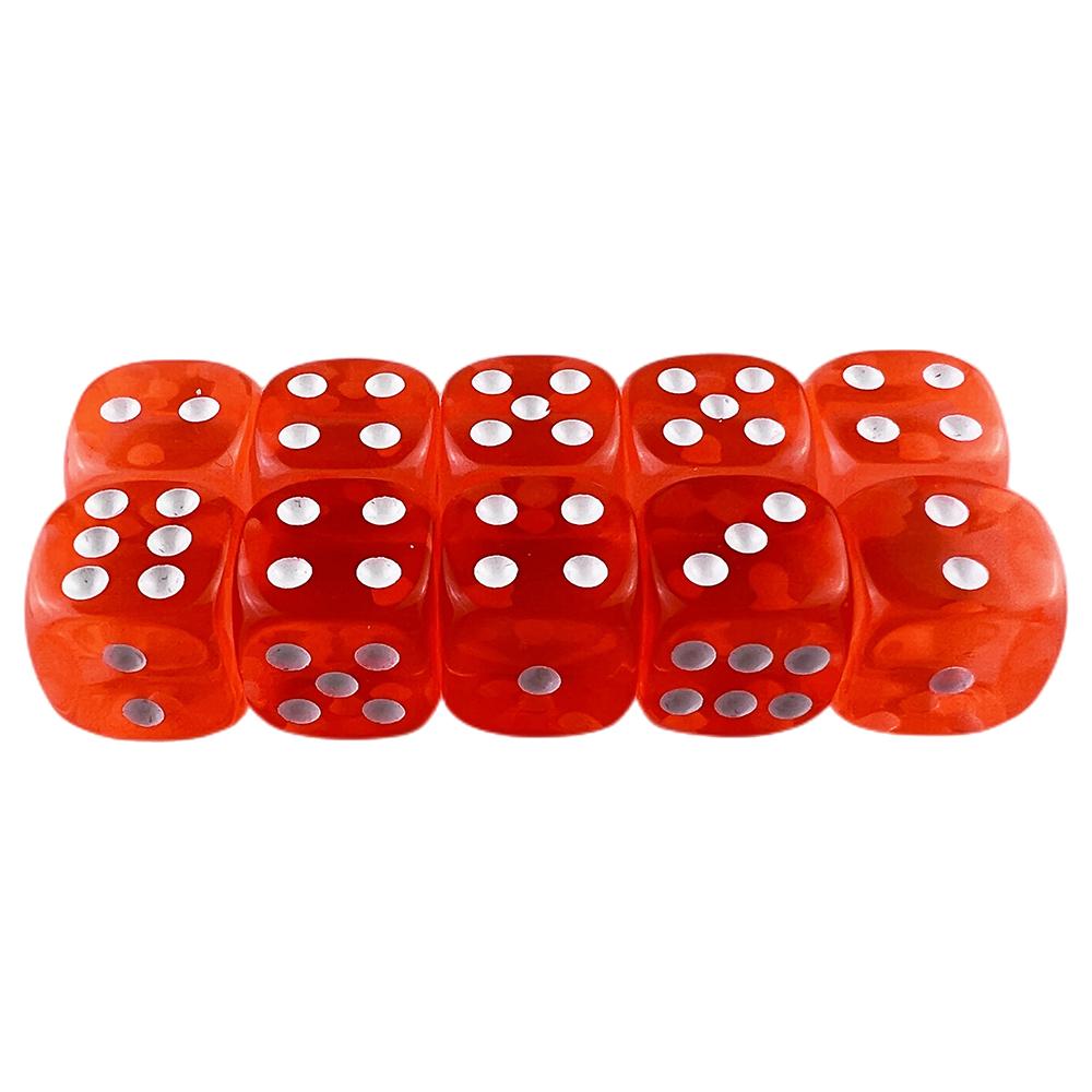 D6 Dice Set 14mm Transparent Dice for Puzzle Making Crafts and Classroom Set of 10