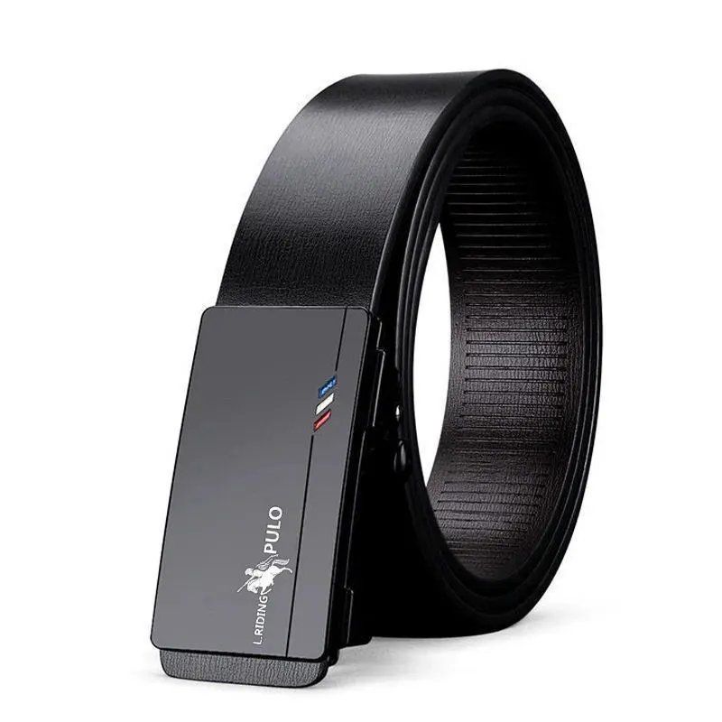 Genuine PULO Belt Men's Soft Leather Automatic Buckle Belt Youth Business Casual All-match Pants Belt