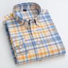 New Cotton Oxford Plaid Shirts Men Casual Spring Autumn Checked Long Sleeve Shirt For Man Iron Free