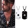 Poker Card Ace Stainless Steel Pendant Necklace,Ace Of Spades Playing Card Necklace For Men, Ace Of Spades Pendant Jewelry