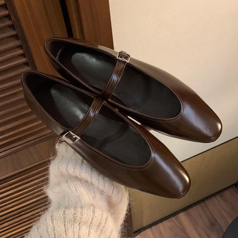 Shallow Mouth Women's Single Shoes Flat Bottom Comfortable Pointed Toe Female Mary Jane Solid Color Womens Shoes Autumntime