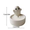 Ghost Candle Holder, Ceramic Candlestick Cartoon Cute Ghost Figurines Scented Tealight Candle Holder for Girls Women Halloween