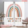 2pcs 2D Flat Printing Curtain Rainbow Classroom Quote Fabric Without Electricity Party Decorations Use for Outdoor Holiday