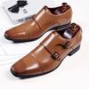 New Business Leather Shoes Men Formal Shoes Three-joint Monk Buckle Large Size Casual Leather Shoes Men