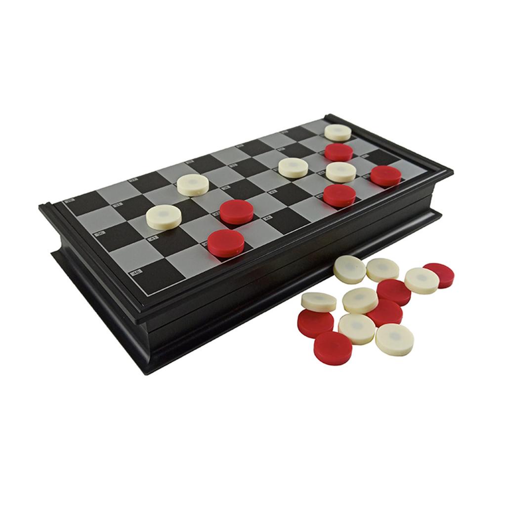 Checkers Red And White Pieces 100 High Quality Magnetic Folding Board 25*25Cm Board 40 Checkers Pieces Entertainment Game