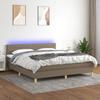VidaXL Slat Bed Base with Mattress and LEDs, Upholstered Bed, Double Bed, Adult Bedroom Interior Bed, 3133817