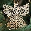 Wooden Angel Christmas Ornaments Rustic Angel Hanging Ornament with Hollow Design