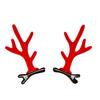 1 Pair Reindeer Antler Hair Clips for Christmas Fluffy Ear Headband with Pom Poms Festive Girls Hair Accessories Gift for Women Kids