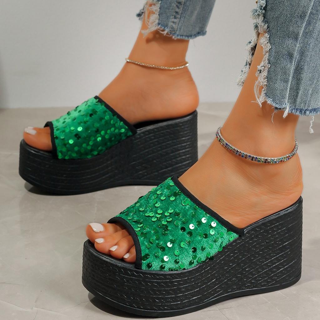 Women Slippers New Summer Sandals Wedges Platform Beach Slippers Trend High Heels Ladies Shoes Pumps Thick Slides Women