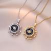Rotating Devil's Eye Pendant Stainless Steel Necklace Women's Non-fading Jewelry