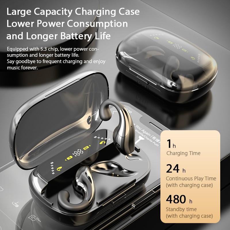 OWS Bluetooth 5,3 Спортивная гарнитура с зажимом для наушников Безболезненное ношение наушников Стереозвук Музыка Беспроводные наушники