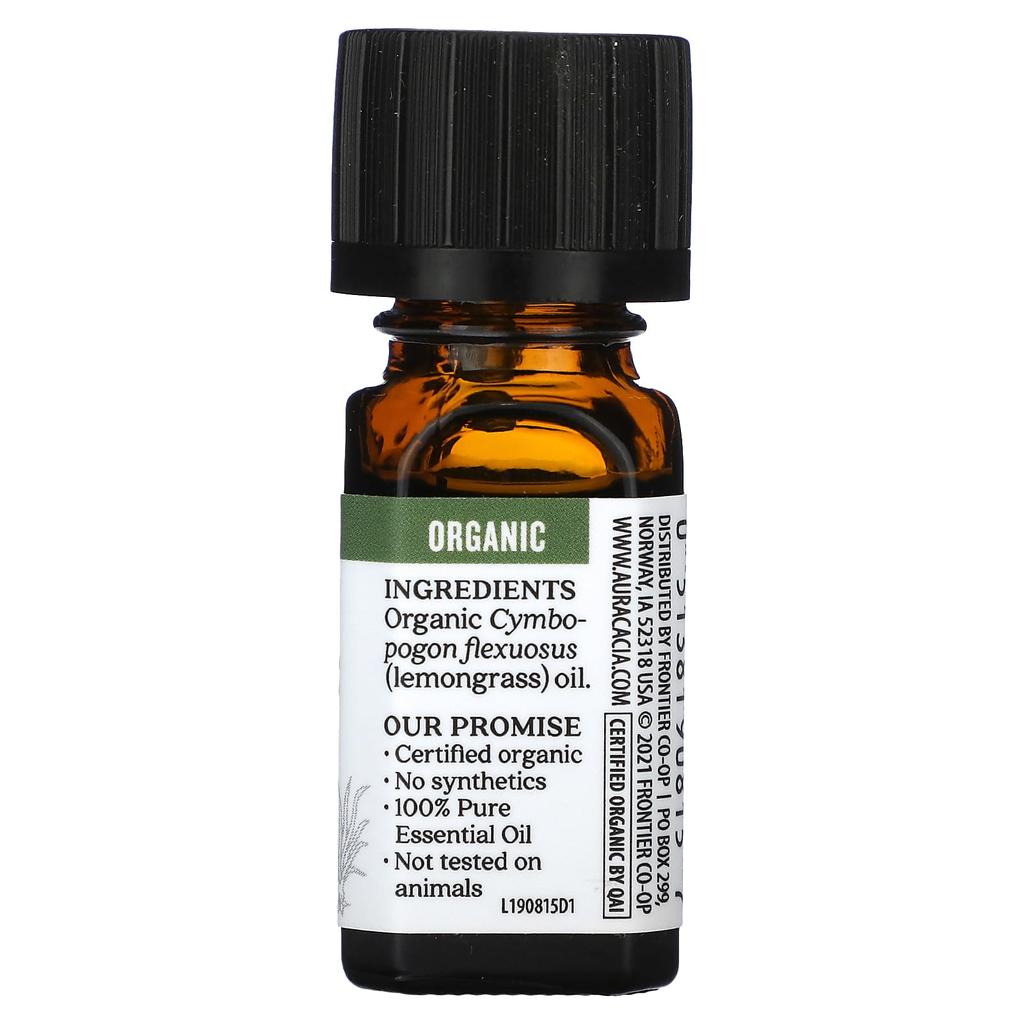 Aura Cacia Organic, Lemongrass, 0.25 Fl Oz (7.4 Ml)