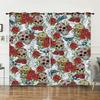 Curtain Skull Wind Bedroom Living Room Shade Digital Printing Shade Curtain Punching One Piece