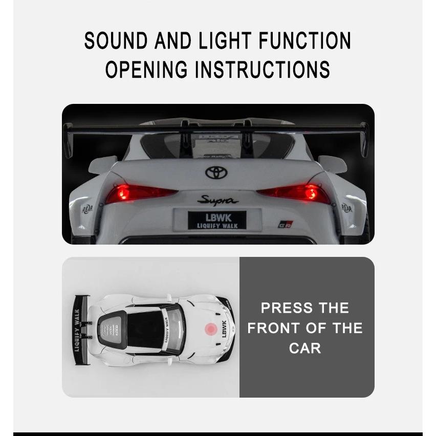 1/22 литая модель автомобиля из сплава миниатюрная Toyota Supra гоночный металлический спортивный автомобиль металл собранный для детей детские подарки Hottoys игрушка для мальчиков