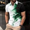 New Summer Men's Casual Lapel Short-sleeved Polo Shirt 3D Digital Printing Fashion Loose T-shirt Tops
