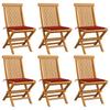 Day and Night - Day and Night Garden Chairs 6 Units with Red Teak Wood Cushions