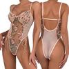 Women One Piece Sexy Backless Lingerie Lace Sexy Erotic Lingerie Sleeveless Bodysuit Shapewear Babydoll Pink