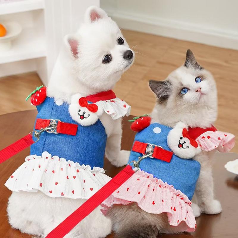 Chest Strap Pet Dog Dog Cat Clothing Teddy Bigbear Magic Schnauzer Small and Medium Dog Cat Dress Dog Supplies