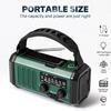 Hand Crank Emergency Radio with Flashlight SOS Alarm Compass Compact Waterproof Solar Powered Rechargeable AM/FM Radio
