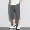 Summer Cotton Cropped Pants Men's Summer Thin Section Drawstring Feet Plus Size Shorts Loose Plus Casual Sports Pants
