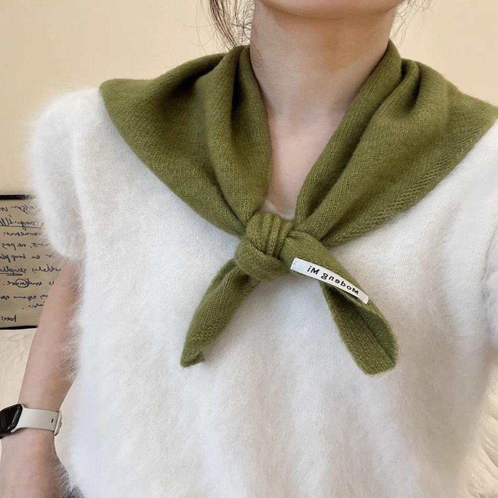 Multi-functional Knitted Triangular Scarf Warm Triangle Knit Scarves New Headscarf Shawl  Women