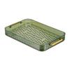 Double Layer Water Drainage Tea Tray with 2 Handle Decorative Fashionable Water Drainage Tea