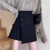 Spring 2024 Women's High-Waist Slim A-Line Skirt-Shorts: Korean Style, Irregular Design