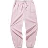 Loose Fit Drawstring Logo Knit Sports Pants Women Bottoms Pink 162448306-1