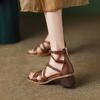 Fashion Thick Heel Chunky Ladies Shoes Roman Style Block Women's Sandals New Breathable Fashion Daily Designer On Sale Comfort