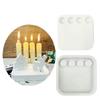 Four Holes Candlestick Silicone Mould Plasters Resin Making Molds Square Shape Candle Holder Gypsum Mold Table Decors