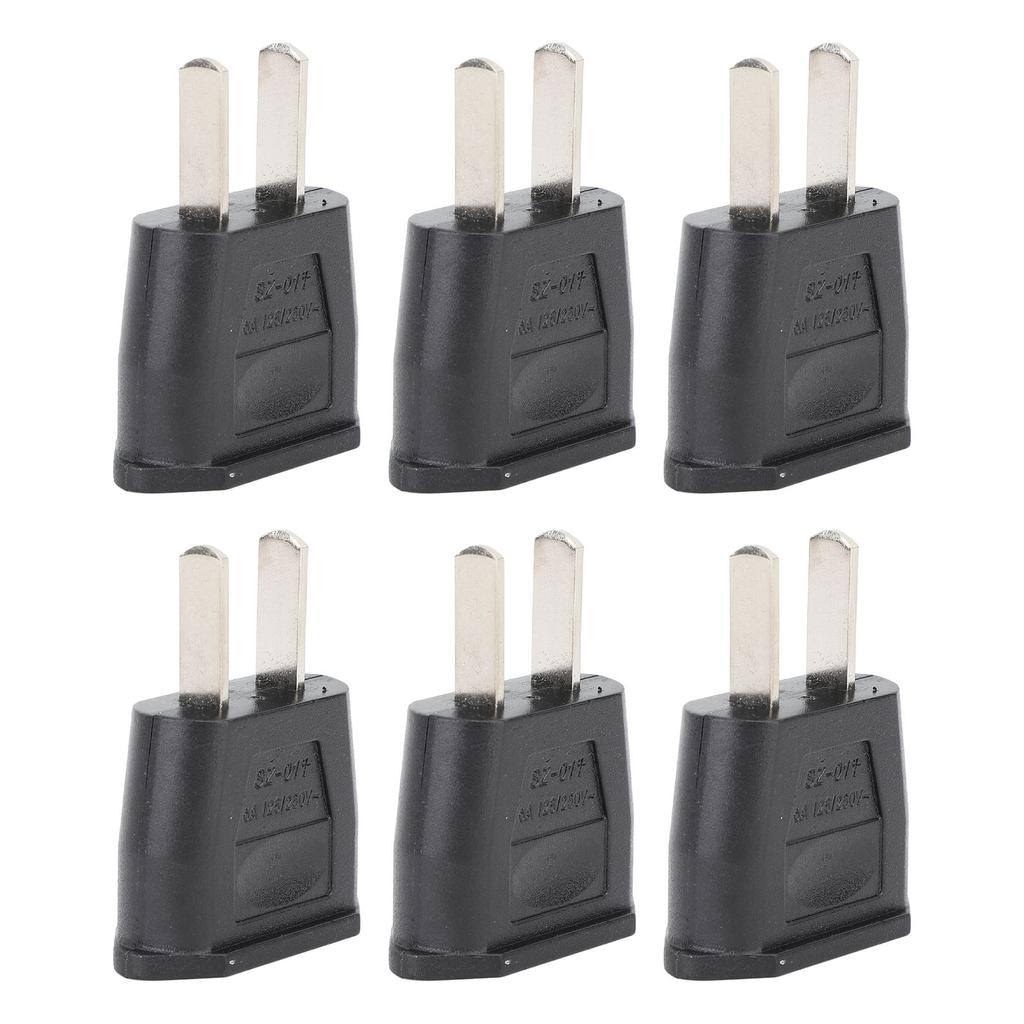 10PCS To Adapter 2 Prong Flat Plug To Round Outlet Converter for Home Travel Office Use 125‑