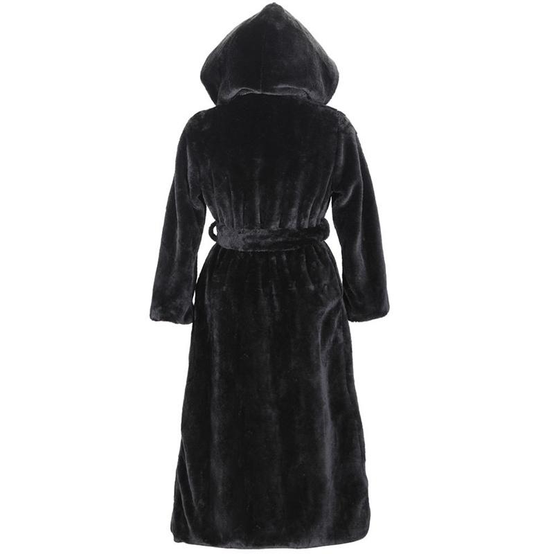 Autumn Winter Warm Jacket New Fashion FurCoats With Belt Woman Casual Loose Faux Fur Overcoat Jacket Long Hooded Mink Fur Coats