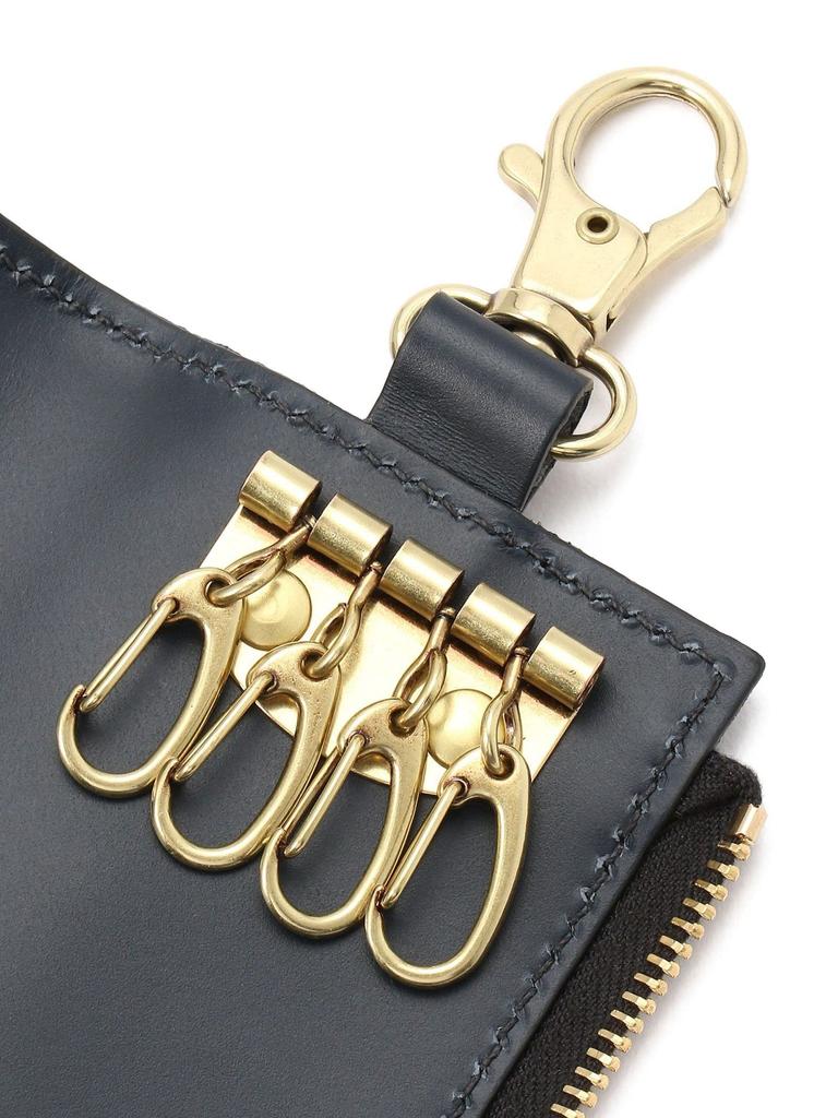 Key Case Leather Genuine Leather Cowhide Unisex Zip Type Discolored [IL BISONTE] Women's Men's