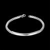 Fine Korean Fashion 925 Sterling Silver Classic Strip Lattice Bracelet for Woman Man Wedding Party Noble Gifts Fashion Jewelry