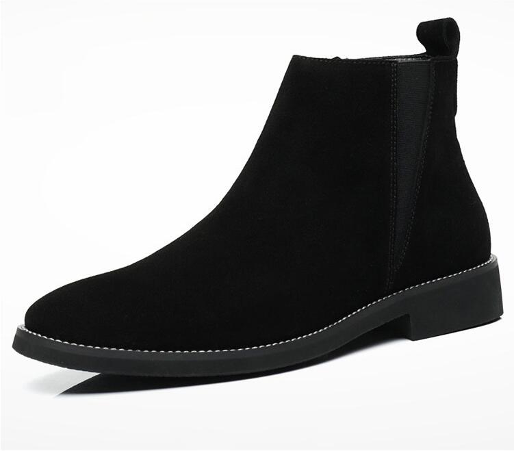 Men's Classic Retro Chelsea Boots Cow Suede Genuine Leather Men Trendy Ankle Boot Mens Casual Short Boots High-Top Shoes