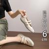2025 Spring and Summer Silver Ballet Sports Mary Jane Shoes Flat Women's Shoes Thick Sole Height Increase 6cm Casual Shoes