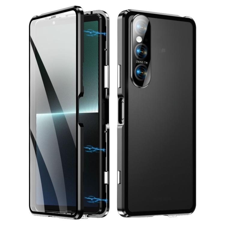 For Sony Xperia 1 V HD Magnetic Metal Tempered Glass Phone Case