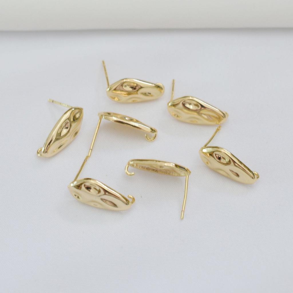 10 шт. 14-каратного золота обернутые в золотую оболочку серьги-гвоздики особой формы в стиле барокко с холодным ветром из серебра 925 пробы сделай сам серьги ручной работы аксессуары материал