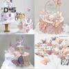 10Pcs Butterflies Cake Decoration Golden Pink Insert Card Creative Birthday Wedding Party Dessert Table Decor 3D Cake Topper Party Supplies