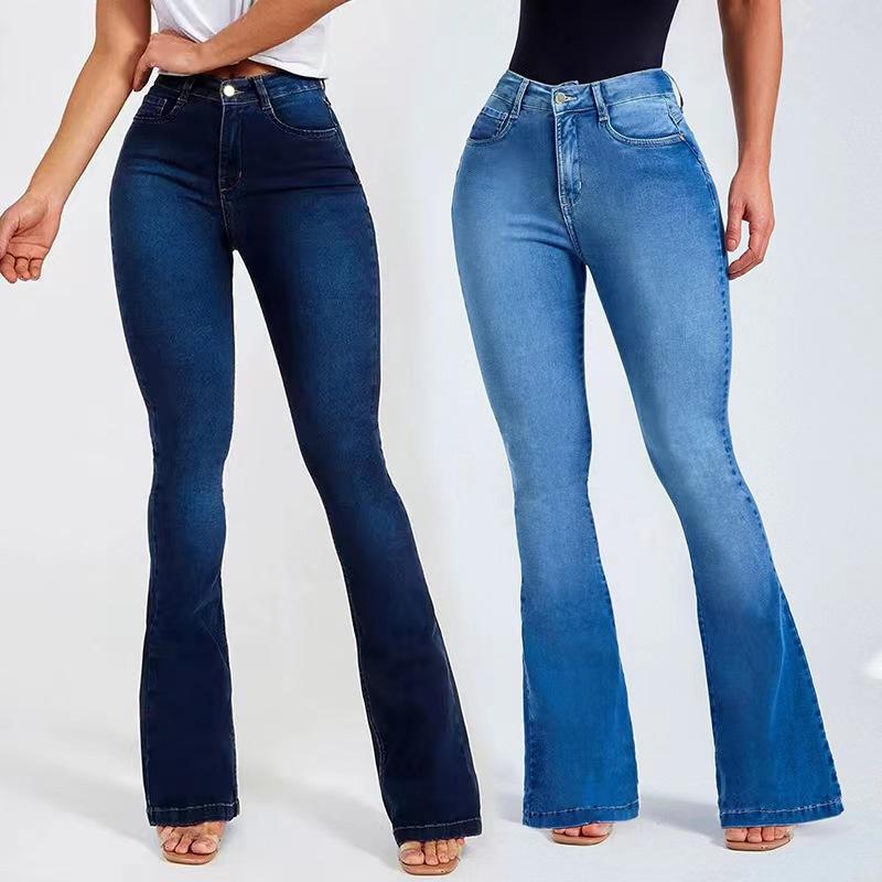 Spring and Summer Trousers High Waist Boot Cut Jeans for Women Fashion Casual Slim Denim Flared Pants