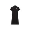American Retro Logo Print Casual Sports Polo Dress Women Dress Black 676691-01