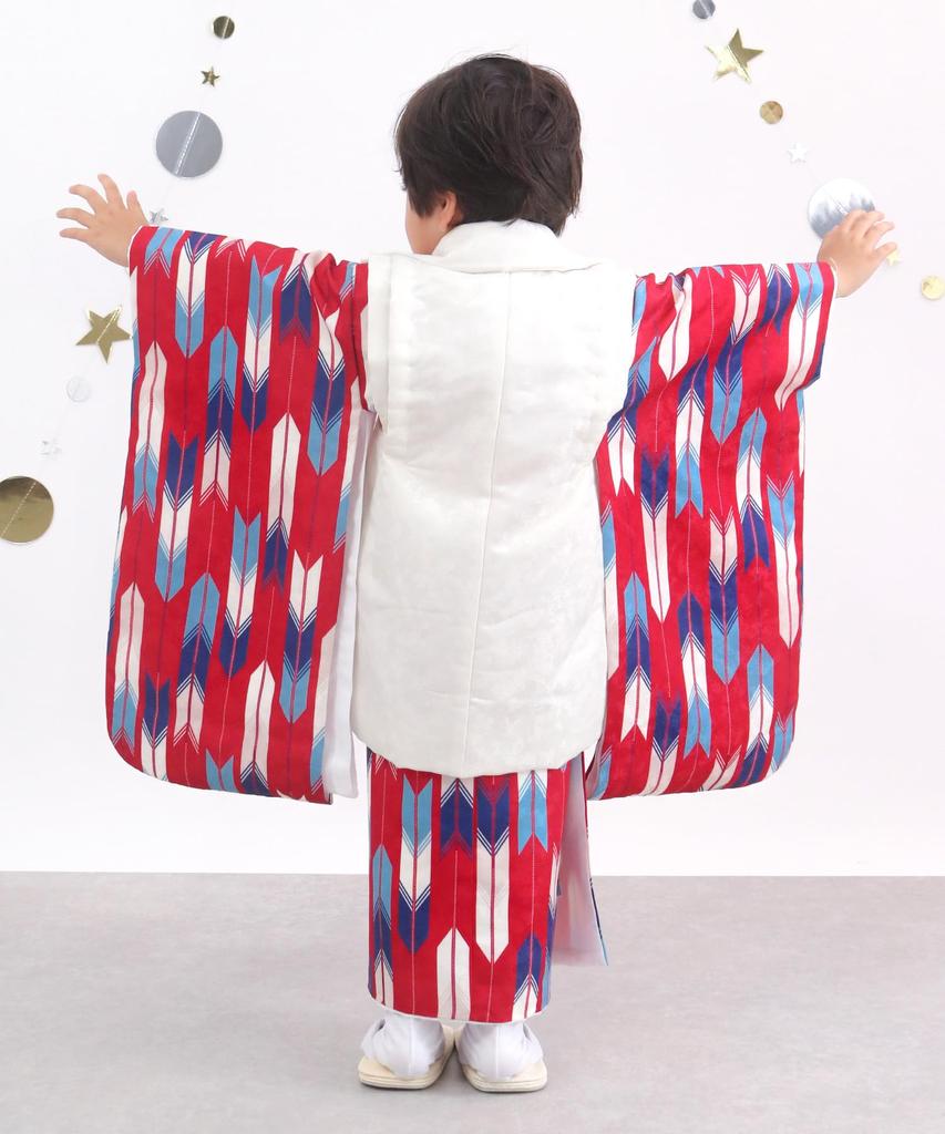 Shichigosan Kimono Set for Boys Years Includes Hifu Cloth Scarlet Arrow and [KYOETSU] (3 Old), (10. Helmet, 90-100cm)